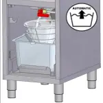 Elektrische friteuse met filtersysteem, 1 kuip van 16 liter, op meube - Image 2