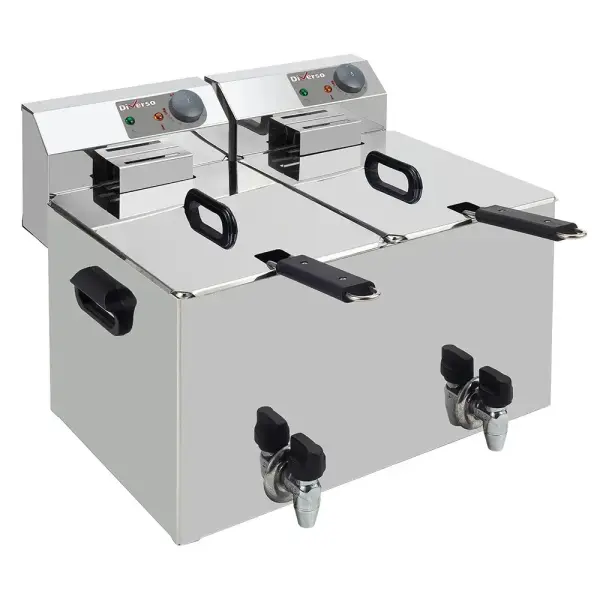 Elektrische friteuse tafelmodel 2x 8 liter + aftapkraan - Main Image