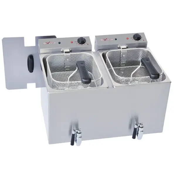 Elektrische friteuse tafelmodel 2x 8 liter + aftapkraan - Main Image