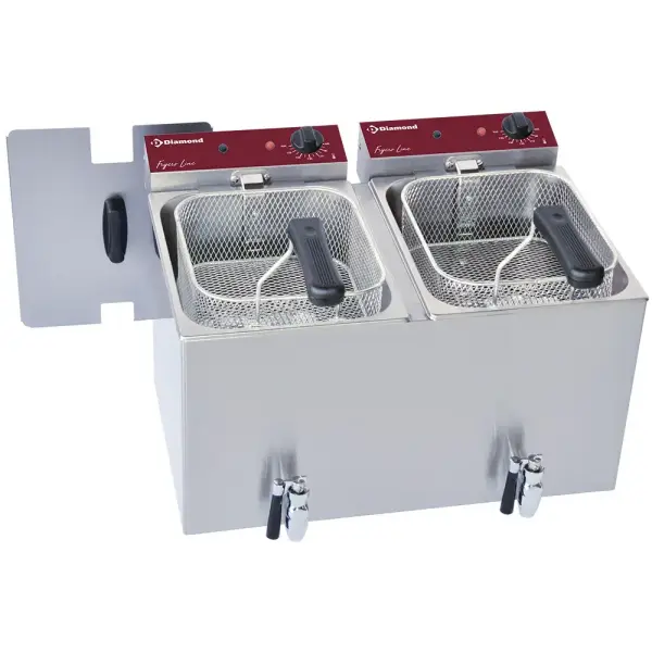 Elektrische friteuse tafelmodel 2x 8 liter + aftapkraan - Main Image