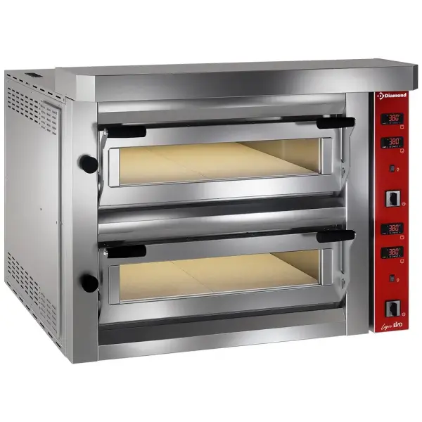 Elektrische pizzaoven, 2x 4 pizzas + onderstel + wielen - Main Image