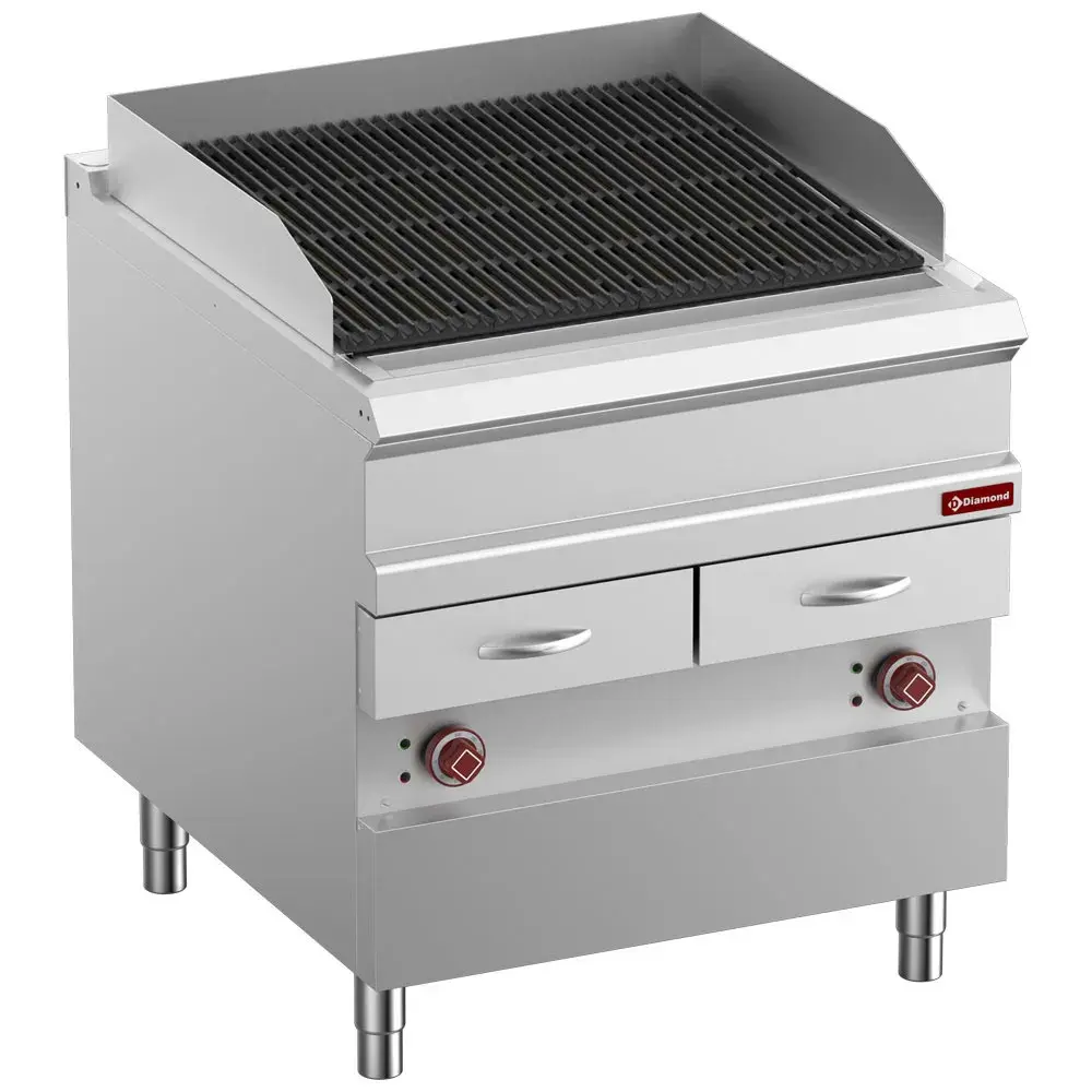Elektrische stoomgrill, module 1/1, rooster in gietijzer "dubbelzijdig" - Main Image