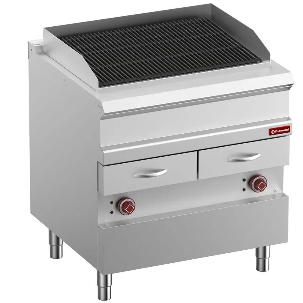 Elektrische stoomgrill, module 1/1, rooster in gietijzer "dubbelzijdig" - Main Image