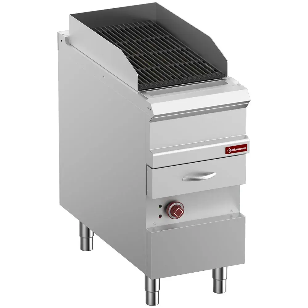 Elektrische stoomgrill, module 1/2, rooster in gietijzer "dubbelzijdig" - Main Image