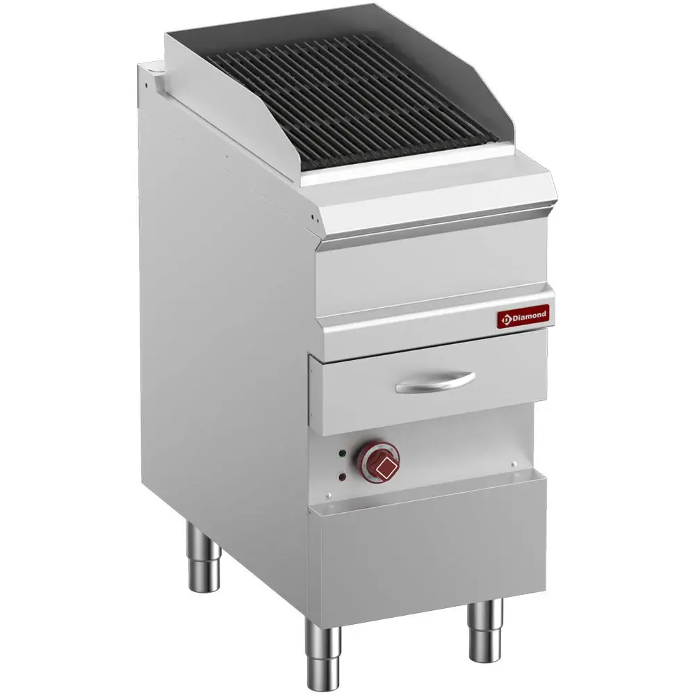 Elektrische stoomgrill, module 1/2, rooster in gietijzer "dubbelzijdig" - Main Image