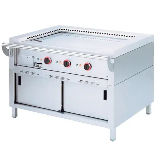 Elektrische "Teppanyaki" plaat, 3 zones (3x 4,7 kW), op kast - Main Image