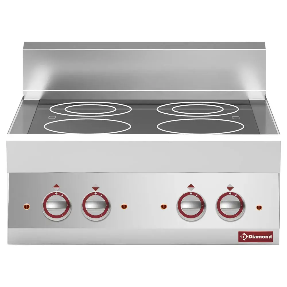 Elektrische vitrokeramische plaat met 4 kookzones -Top- - Main Image