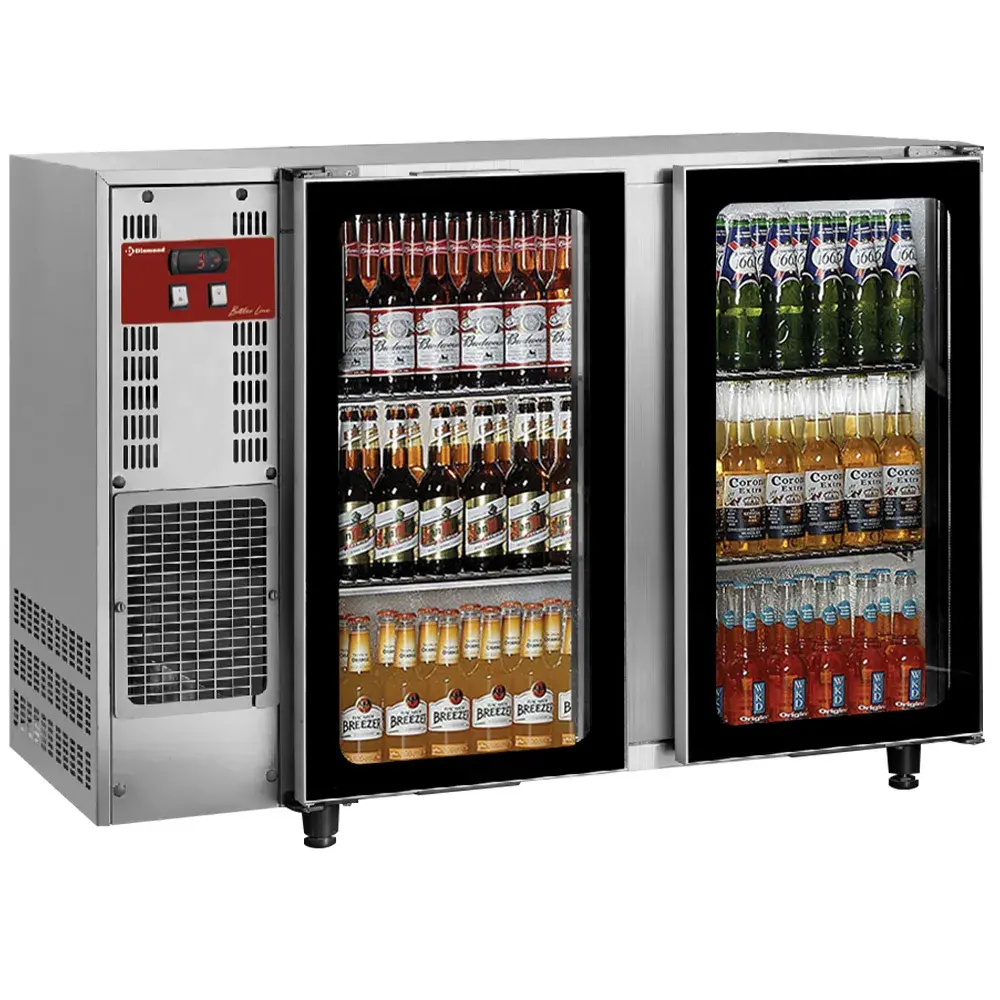 Flessenkoeler, roestvrij staal, 2 glazen deuren, 375 liters - Main Image