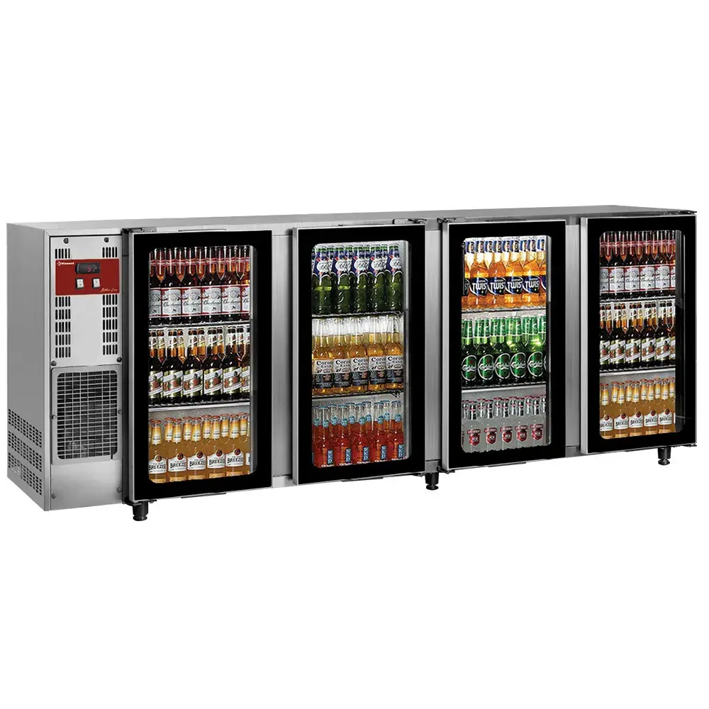 Flessenkoeler, roestvrij staal, 4 glazen deuren, 783 liter - Main Image