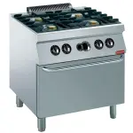 Fornuis 4 vuren 5,5 kW, gas oven GN 2/1 - Main Image