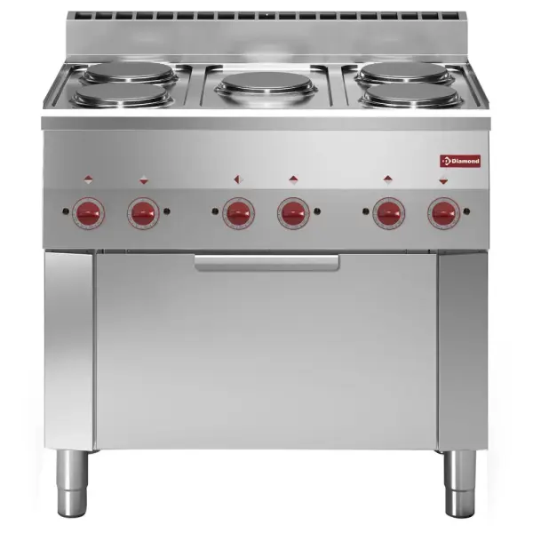 Fornuis 5 kookplaten en elektrische convectie-oven GN 1/1 - Main Image