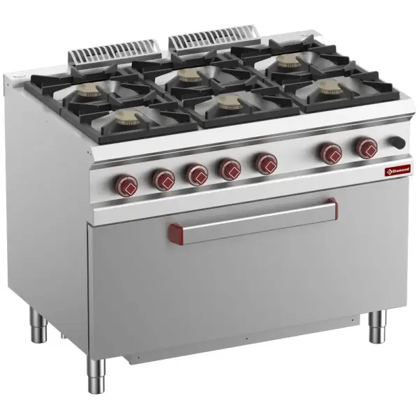 Fornuis 6 branders, maxi gasoven 1 grote deur - Main Image
