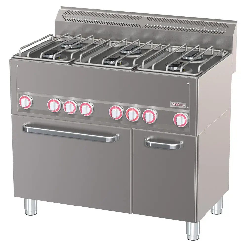 Fornuis 6 branders op conventieoven GN1/1 en neutrale kast - Main Image