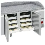 Frigotafel, 2 deuren 600x400 mm en 1 neutrale laden (4x bakken 600x400)+Kit van 6 "verzinkte" zwenkwielen voor tafels, 2 met rem - Image 3