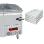 Frigotafel, 2 deuren 600x400 mm en 1 neutrale laden (4x bakken 600x400)+Kit van 6 "verzinkte" zwenkwielen voor tafels, 2 met rem - Image 4