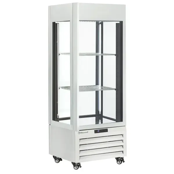 FULL glazen vitrine" 440 liter, 1 niveau + 2 planken, geventileerd - WINE - WIT - Main Image