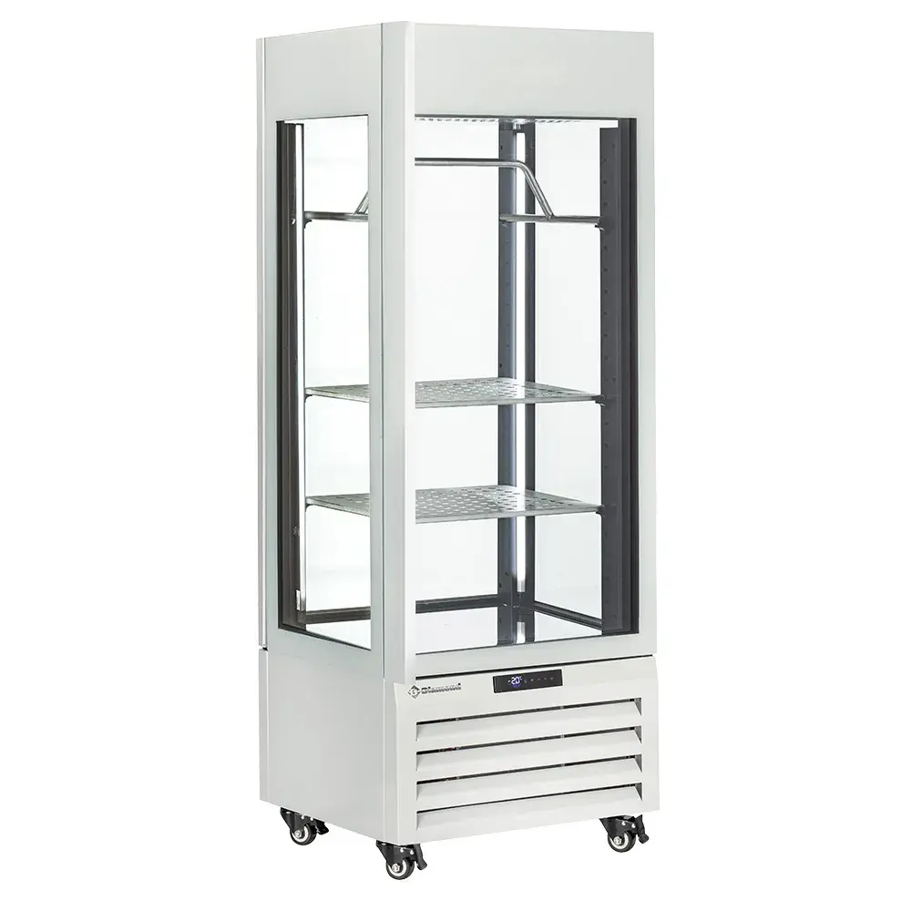 FULL glazen vitrine" 440 liter, 2 planken & vleesstang, geventileerd - MEAT - WIT - Main Image