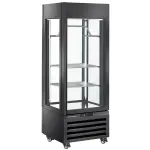 FULL glazen vitrine" 440 liter, 2 planken & vleesstang, geventileerd - MEAT - ZWART - Main Image