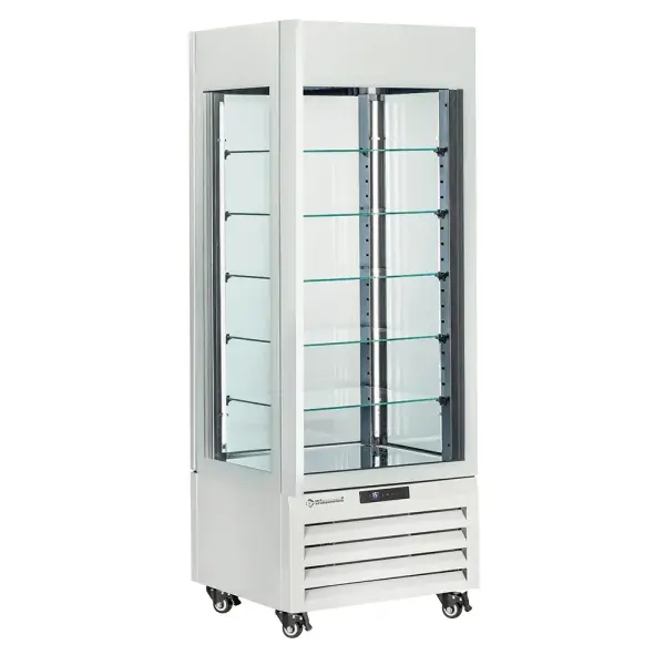 FULL glazen vitrine" 440 liter, 5 glazen niveaus, geventileerd - CHOCOLATE - WIT - Main Image