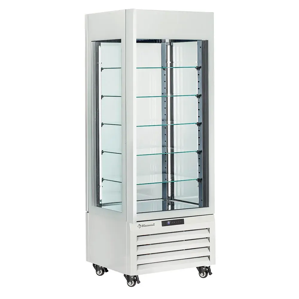 FULL glazen vitrine" 440 liter, 5 glazen niveaus, geventileerd - CHOCOLATE - WIT - Main Image