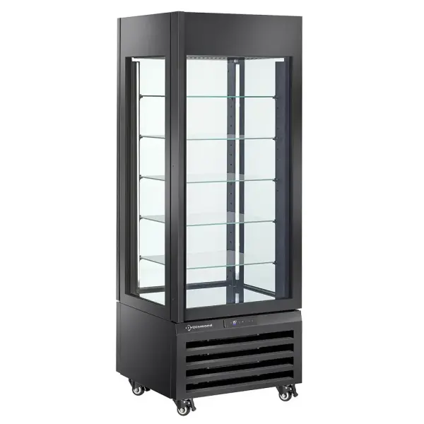 FULL glazen vitrine" 440 liter, 5 glazen niveaus, geventileerd -CHOCOLATE - ZWART - Main Image