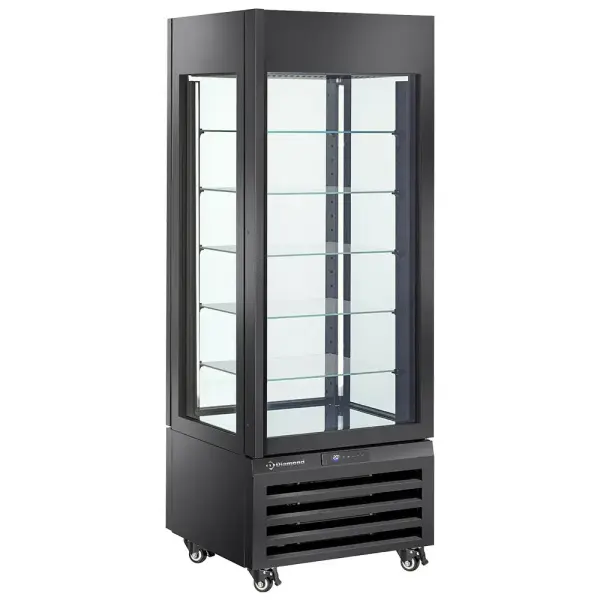 FULL glazen vitrine" 440 Lt., 5 glazen niveaus, geventileerd - ICE CREAM & PASTRY - ZWART - Main Image
