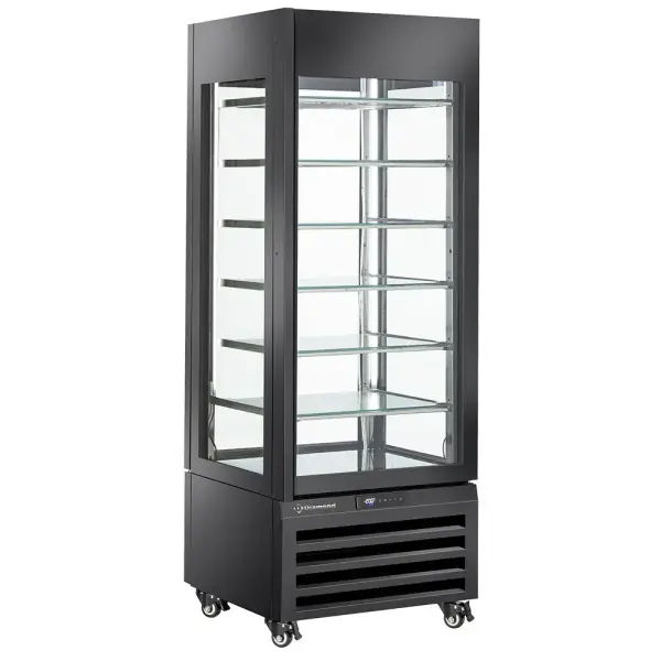 FULL glazen vitrine" 440 Lt., 6 glazen niveaus, statisch - ICE CREAM - ZWART - Main Image