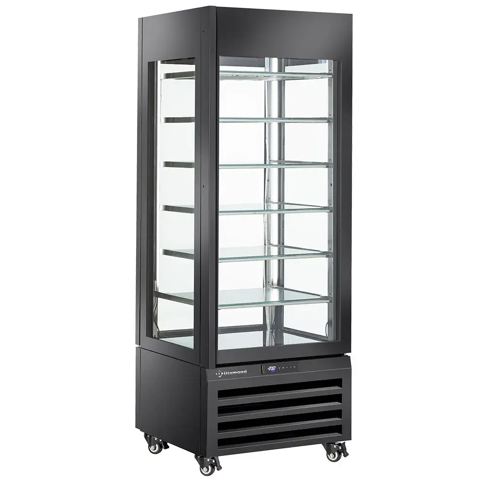 FULL glazen vitrine" 440 Lt., 6 glazen niveaus, statisch - ICE CREAM - ZWART - Main Image