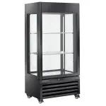 FULL glazen vitrine" 600 liter, 1 niveau + 2 planken, geventileerd - WINE - ZWART - Main Image