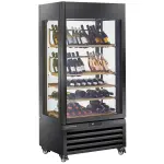 FULL glazen vitrine" 600 liter, 1 niveau + 4 planken, geventileerd - WINE - ZWART - Image 2