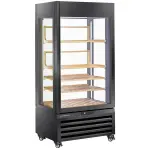 FULL glazen vitrine" 600 liter, 1 niveau + 4 planken, geventileerd - WINE - ZWART - Main Image