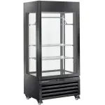 FULL glazen vitrine" 600 liter, 2 planken & vleesstang, geventileerd - MEAT - ZWART - Main Image