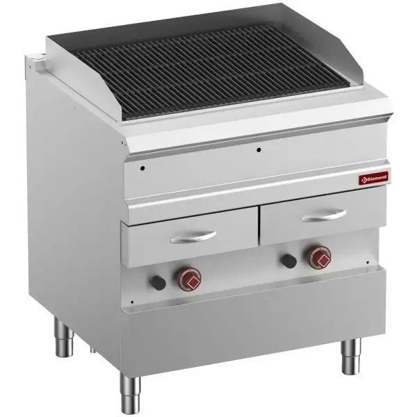 Gas stoomgrill, module 1/1, rooster in gietijzer "dubbelzijdig" - Main Image