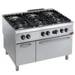 Gasformuis 6 branders, gasoven GN 2/1, armoire neutre - Main Image