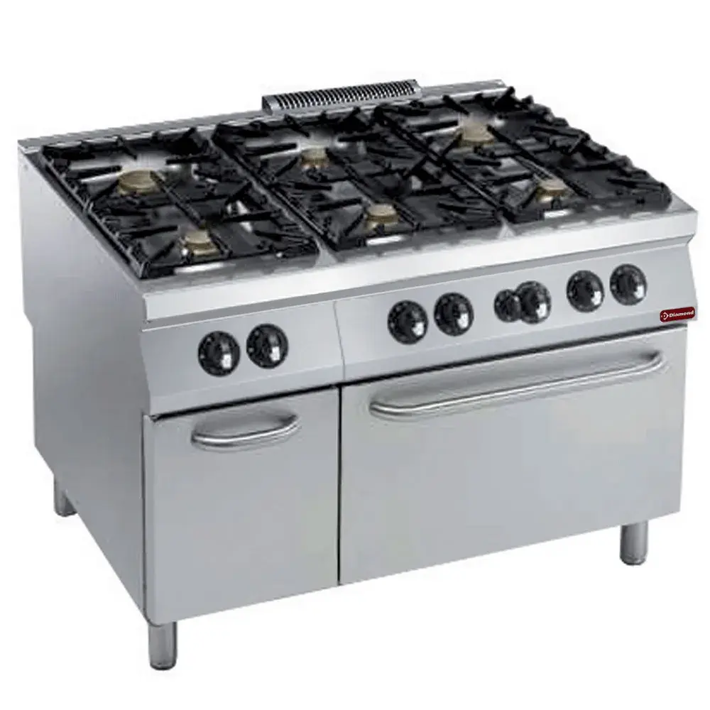 Gasformuis 6 branders (Power) + gasoven GN 2/1, armoire neutre - Main Image