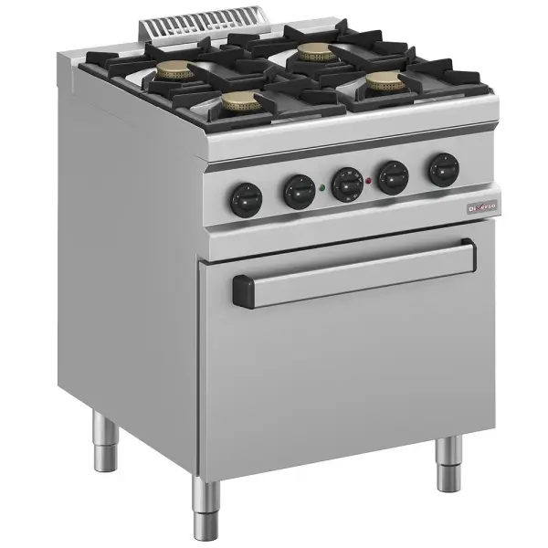 Gasfornuis 4 branders, elektrische convectie-oven GN 1/1 - Main Image