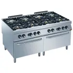 Gasfornuis 8 branders, 2 gasovens GN 2/1 - Main Image