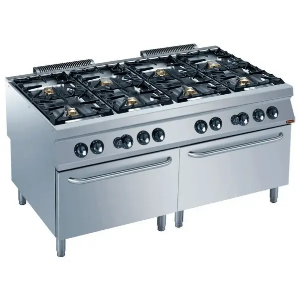 Gasfornuis 8 branders, 2 gasovens GN 2/1 - Main Image