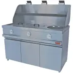 Gasfriteuse HEAVY DUTY, 3 ronde kuipen, mechanisch - Main Image