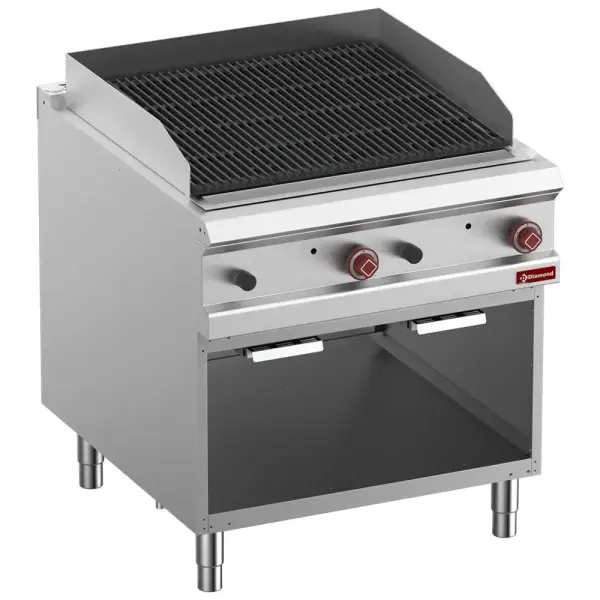 Gaslavasteengrill, module 1/1, 2-zijdige gietijzeren rooster, open kast - Main Image