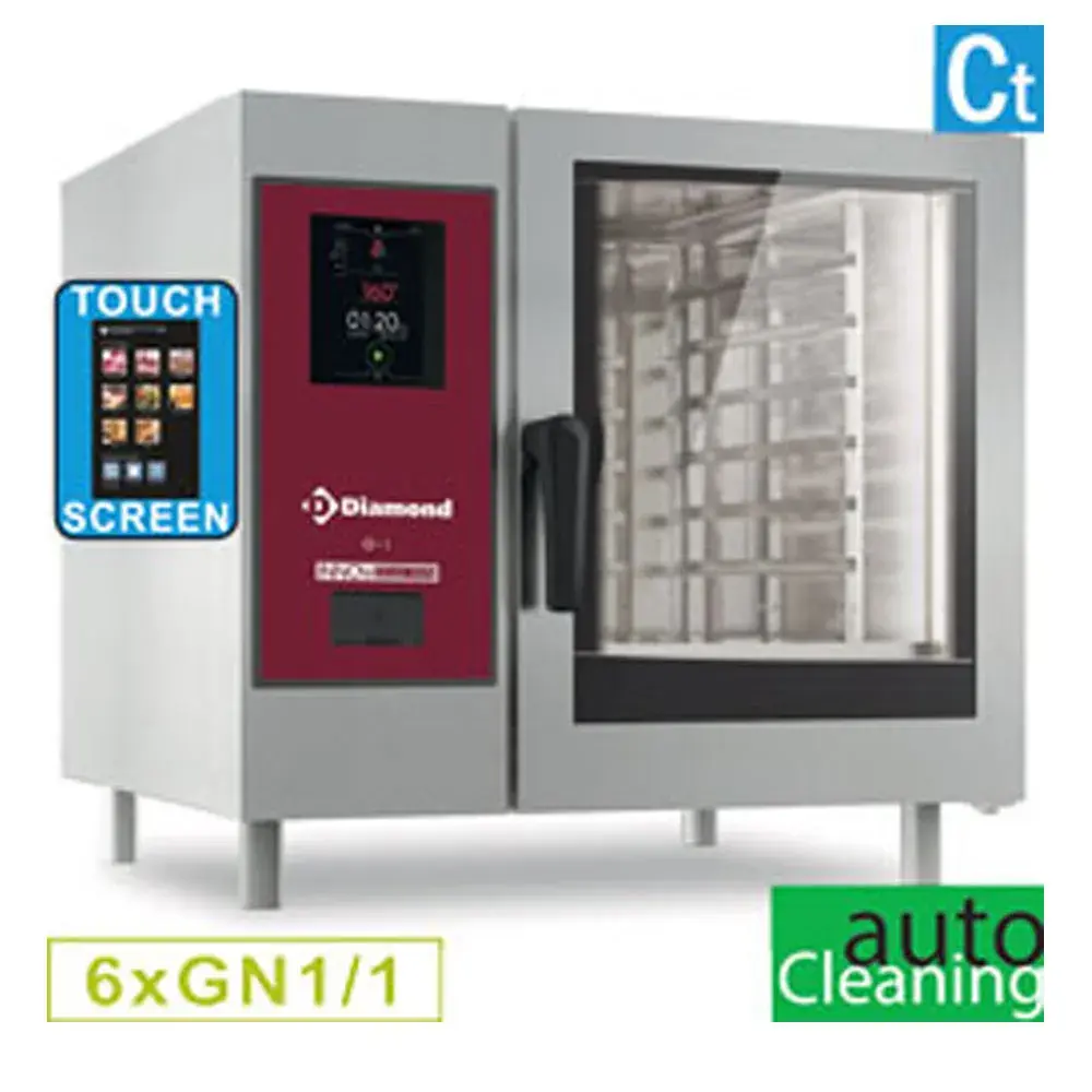 Gasoven, "TOUCH"directe stoom en convectie, 6x GN 1/1+Cleaning - Main Image