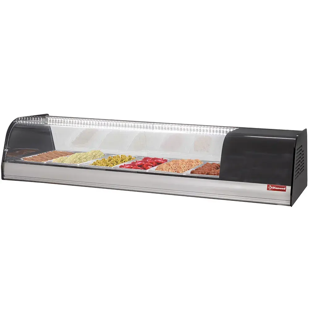 Gekoeld uitstalraam voor tapas, 6x GN 1/3 - 40 mm (inclusief) - Main Image