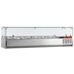 Gekoelde opzetstructuur 7x GN 1/4 - 150 mm, met glasopbouw - Main Image