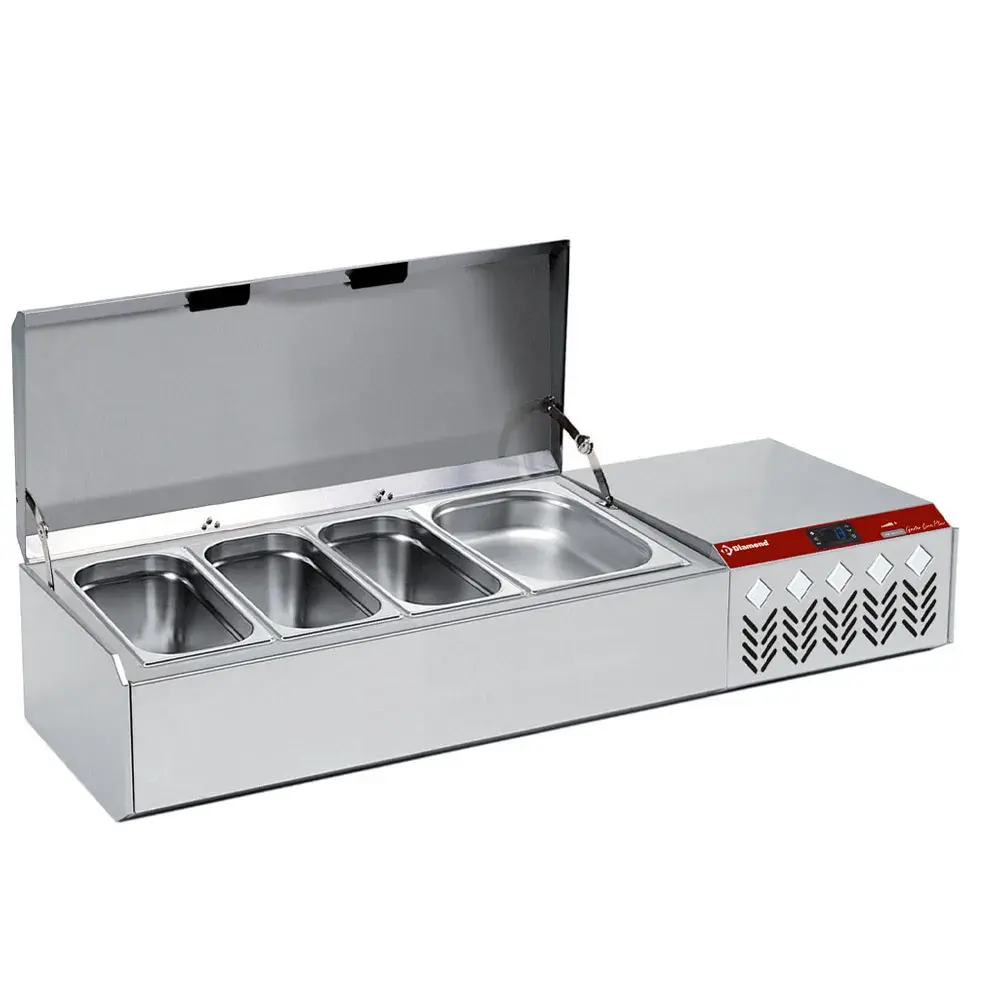 Gekoelde structuur GN 4x1/3, 1x1/9,, met deksel - Main Image
