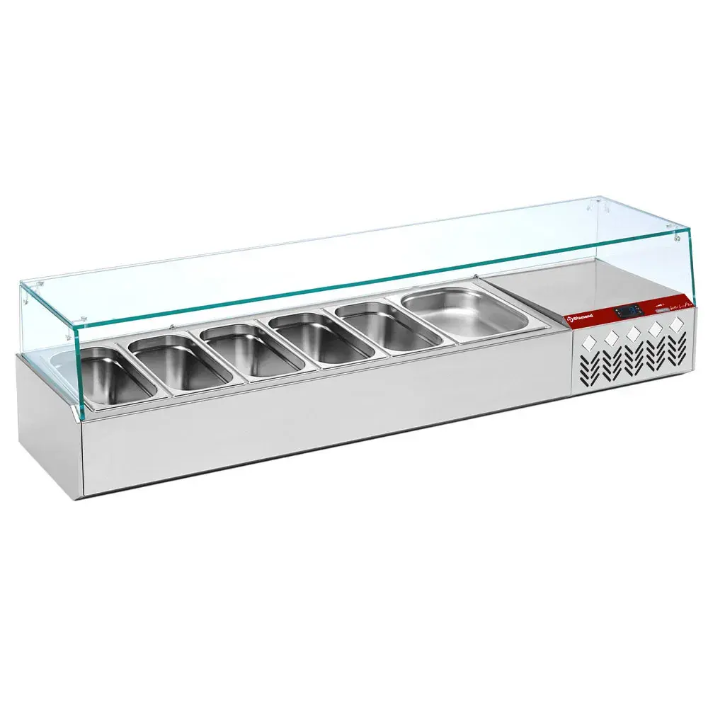 Gekoelde structuur GN 6x1/3, met rechte ruit - Main Image