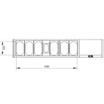Gekoelde structuur GN 6x1/4, 1x1/9, met rechte ruit - Image 2