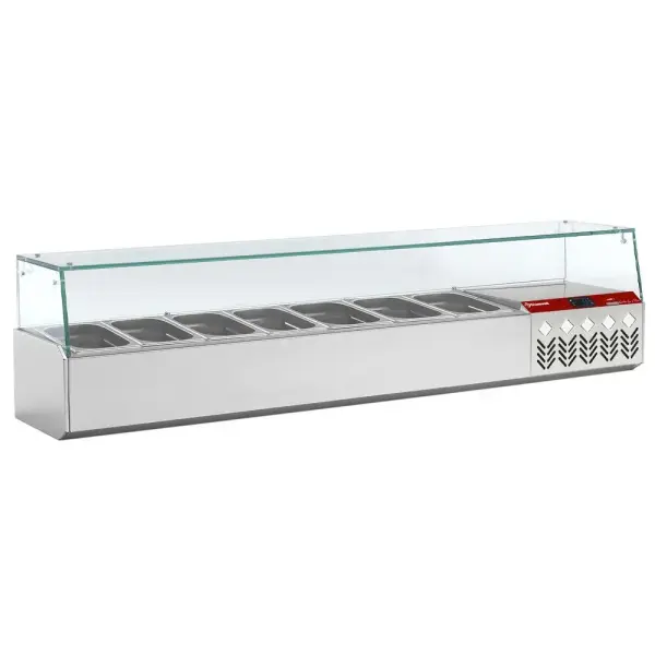 Gekoelde structuur GN 7x 1/4, met rechte ruit - Main Image