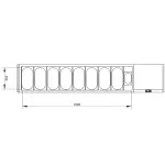 Gekoelde structuur GN 8x1/3, 1x1/9,, met rechte ruit - Image 2