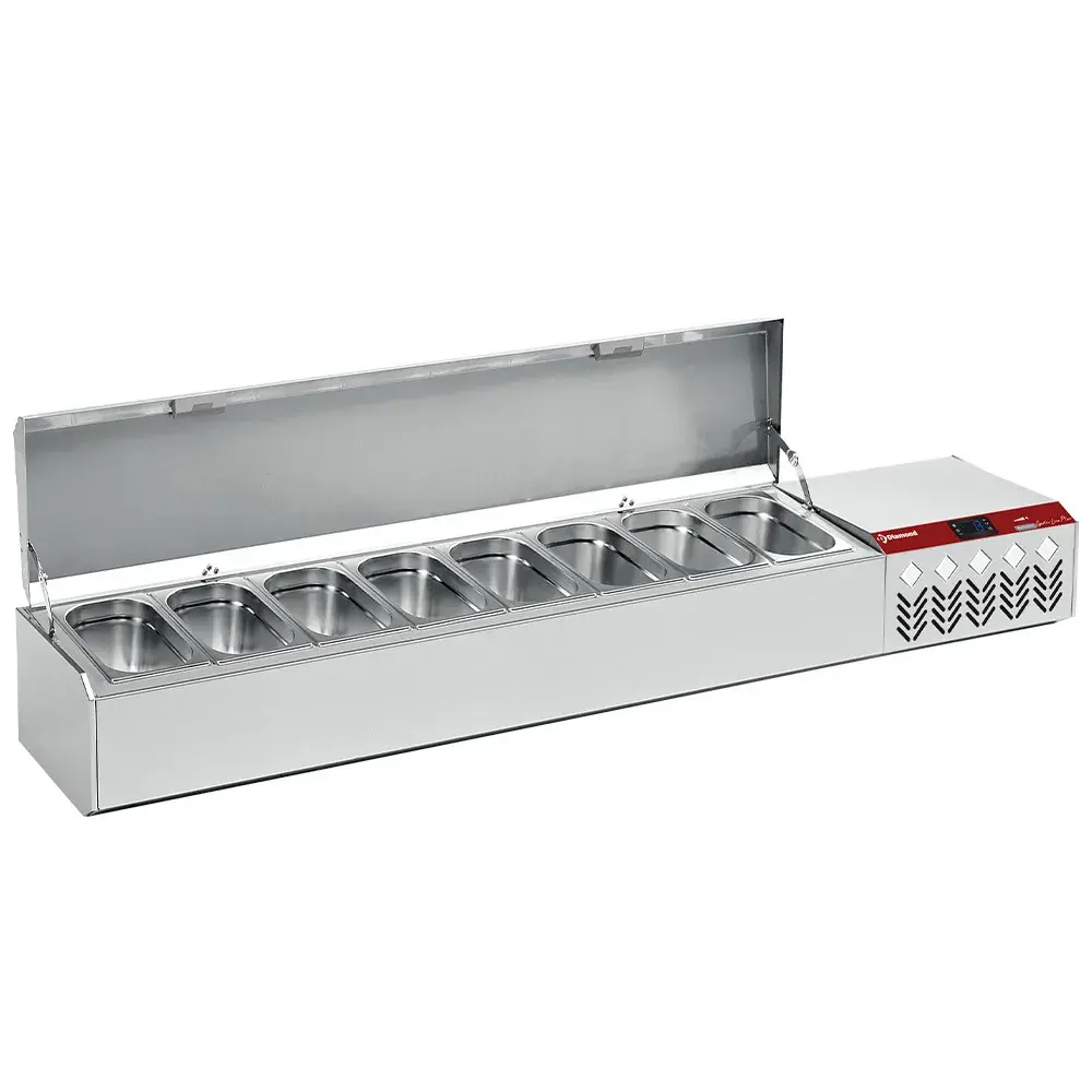 Gekoelde structuur GN 8x1/4, met deksel - Main Image