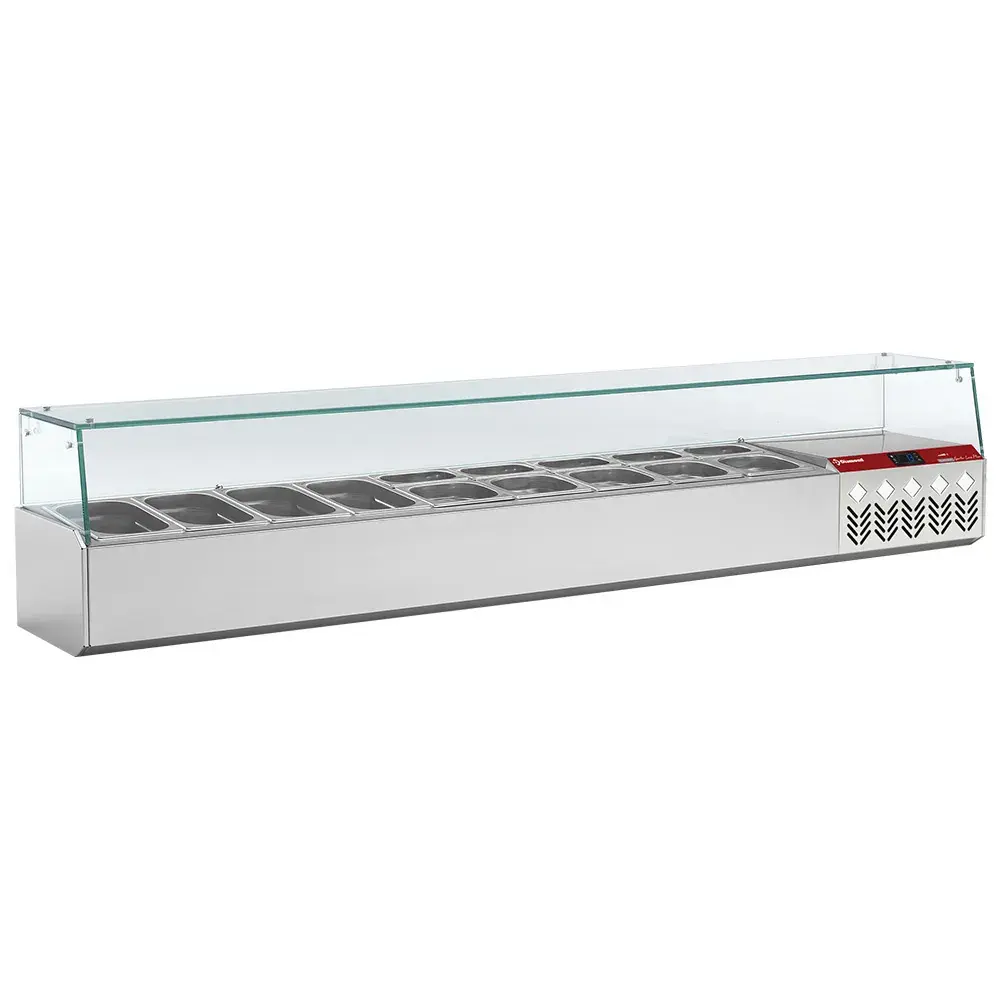 Gekoelde structuur GN 9x1/4, met rechte ruit - Main Image